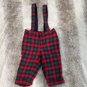 Janie and Jack Plaid Kids Bottoms with Suspenders
